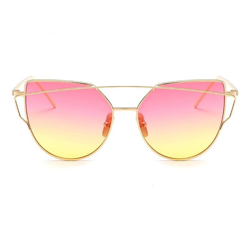 Luxury Vintage Modern Cat Eye Metal High Quality Frame  With Miror Sunglasses For  Women and Lady sunglasses With UV400 Protection - SJB-DIAMOND ELITES