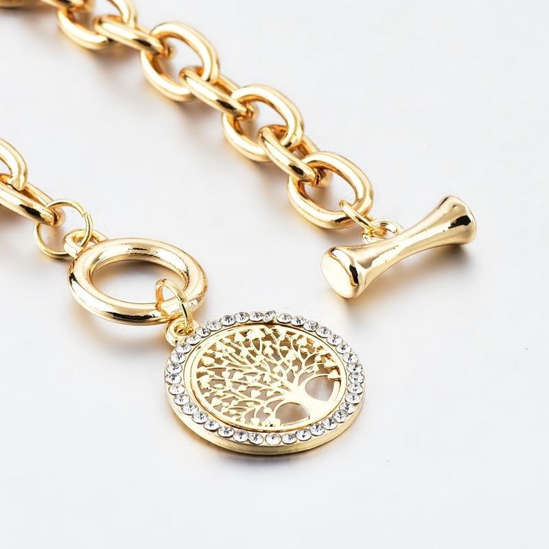 Modern New Fashion Elegant Chain Medalon Bracelet Amazing Luxury Classic Bracelet Women's Gold Bracelets Vintage Tree Of Life - SJB-DIAMOND ELITES
