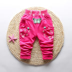 New Spring 100% cotton High-quality Cute Butterfly Embroidery Pattern Baby Girls Pants For 0-3 year Baby Girl