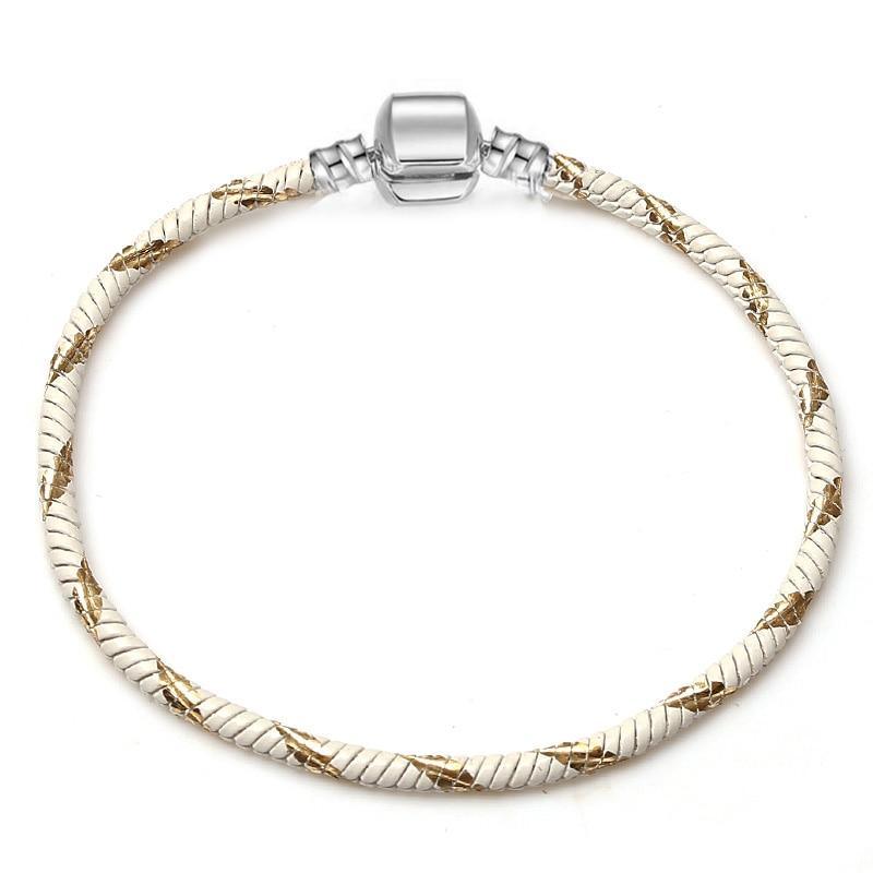 Luxury Modern High Quality Authentic Silver Color Snake Chain Fine Bracelet Fit European Charm Bracelet for Women With Heart and Star - SJB-DIAMOND ELITES