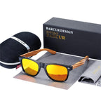 Luxury Natural Zebra Wood Sunglasses PolarizedWood Rectangle Mirror Lens Driving For Women and Men With UV400 Protection - SJB-DIAMOND ELITES