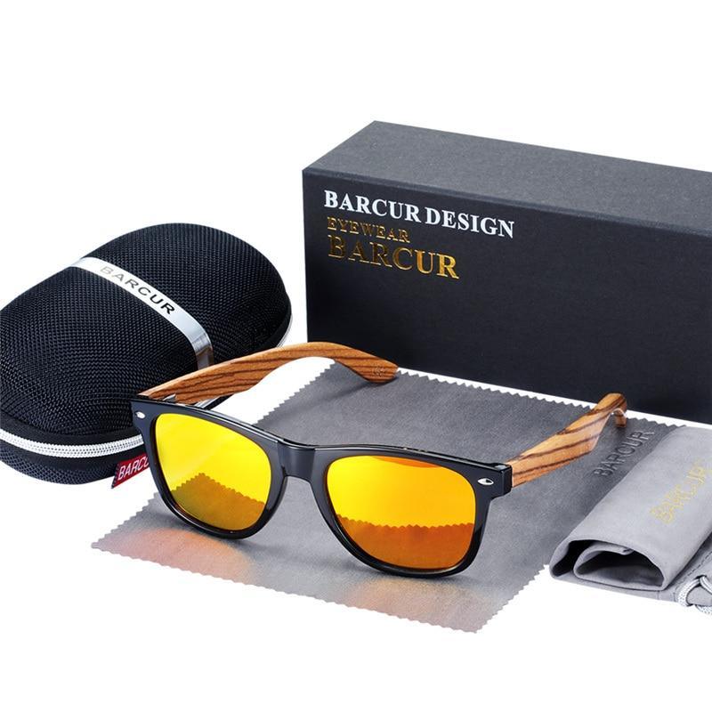 Luxury Natural Zebra Wood Sunglasses PolarizedWood Rectangle Mirror Lens Driving For Women and Men With UV400 Protection - SJB-DIAMOND ELITES