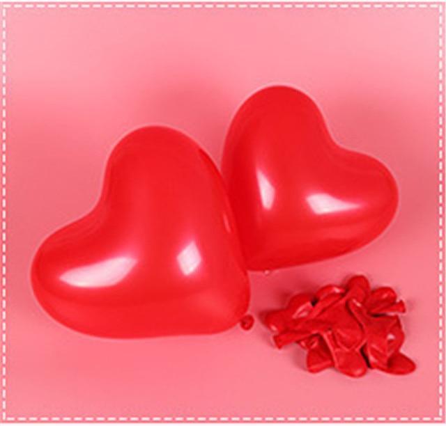 Modern 100Pc Red Pink Balloons 10Inch Love Heart Latex Balloons For Wedding Party and Celebration Helium Balloon Valentines Day Birthday Party Inflatable Balloons - SJB-DIAMOND ELITES