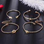 Fashion Bohemia Leaf Round Knot Cuff Bangle Gold Chain Charm Bracelet  for Women Simple Geometric Bracelets Luxury Jewelry - SJB-DIAMOND ELITES