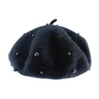 Modern Art Wool Baby Hat with Pearls Cat Candy Color Retro Baby Girl Cap Kids Beret Hats for Girls