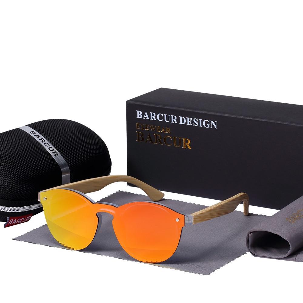 Luxury Sping Hinge Round Sunglasses Bamboo Wood Sunglasses For Men and Women Eyewear With UV400 Protection - SJB-DIAMOND ELITES