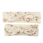 Modern Handmade Mother Baby Turban Matching Headband Mom Daughter Rabbit Ears Headbands Floral Print Bow