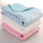 Baby Newborn Thermal Soft Fleece Swaddling Blanket, Solid Bedding Set Cotton Quilt for Infants Baby Kids