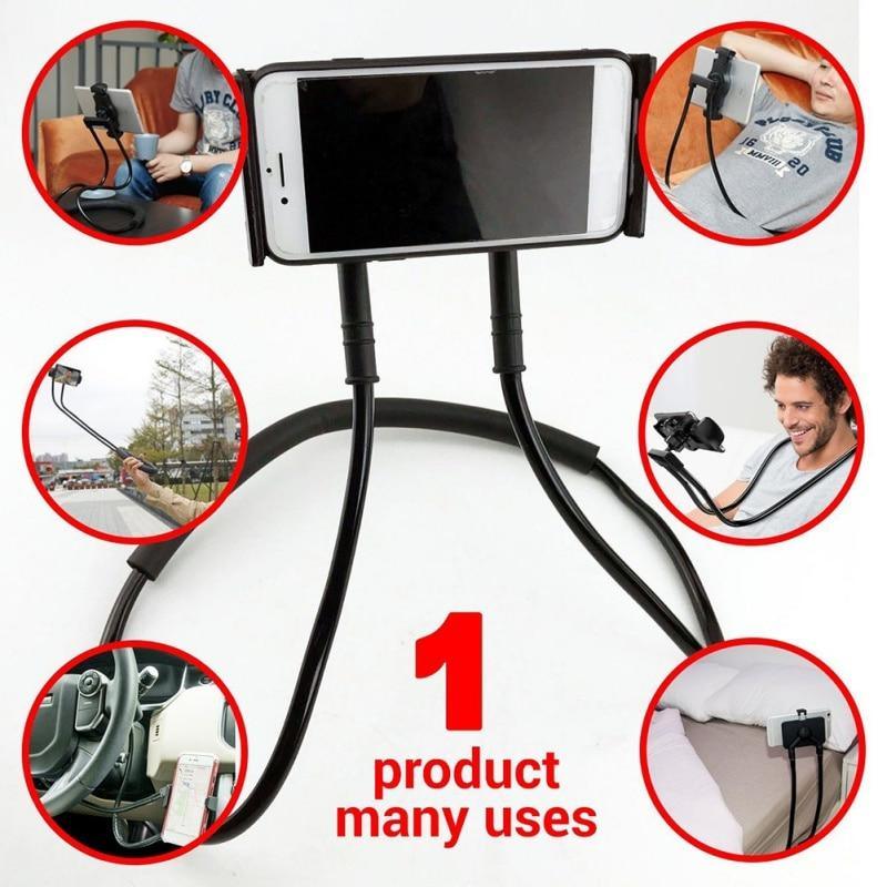Universal Flexible Mobile Phone Holder Hanging Neck Lazy Necklace Bracket Bed 360 Degree Phones Holder Stand Stevvex