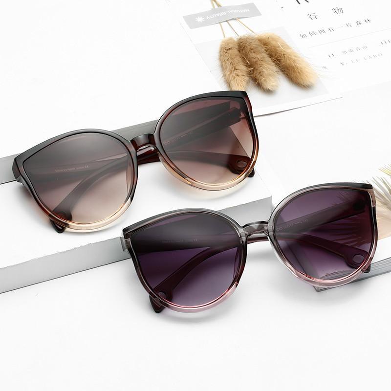 Luxury Modern Elegant Lady  Sunglasses WIth  Cat Eye Women Eyewear  Plastic Frame Clear Lens With  UV400 Protection - SJB-DIAMOND ELITES
