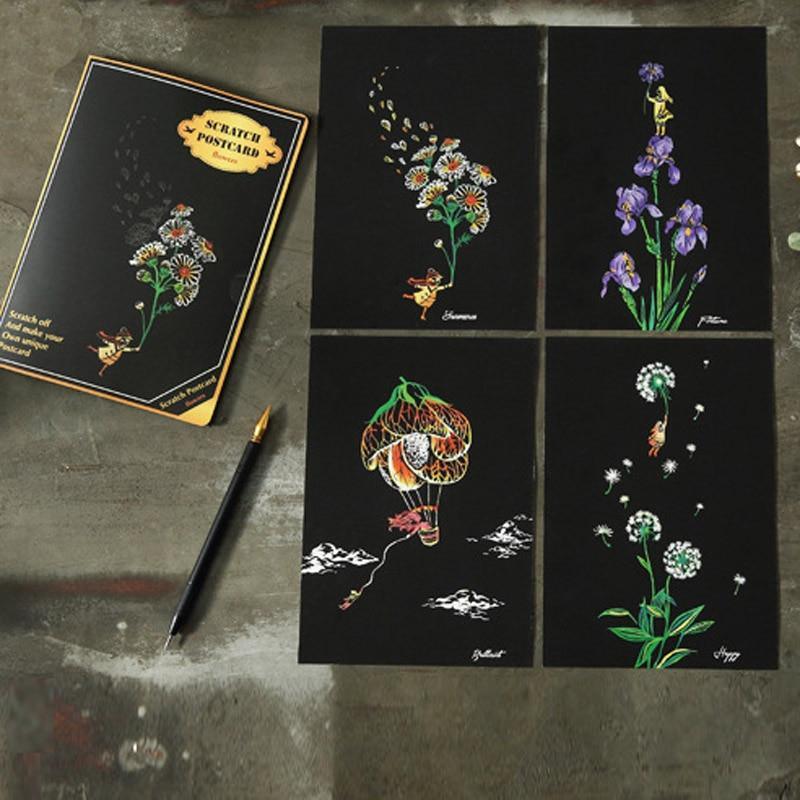 4Pcs/set Magic Colorful Drawing Board Paper Painting Scraping Children Kids learning Education Toys Painting Doodle Scratch Toys - SJB-DIAMOND ELITES