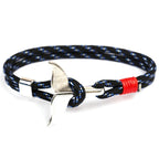 Fashion Whale Tail  Bracelets For Men And Women Charm  Survival Rope Chain  Bracelet Male Wrap Metal Hooks - SJB-DIAMOND ELITES