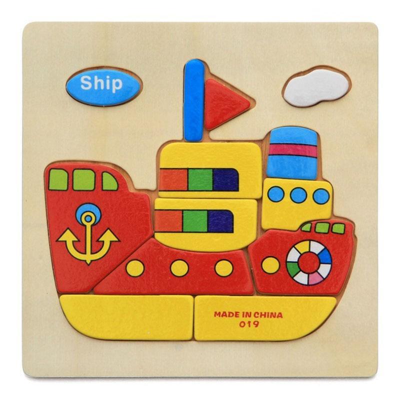Wooden 3D Stevvex Modern Interesting Baby Learning Puzzles for Children Cartoon Animal Fruit Puzzles Intelligence Kids Children Educational Toy - SJB-DIAMOND ELITES