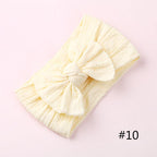 Modern Braid Nylon Bow Knot Solid Wide Nylon Headbands Turban Baby Girls Head Wrap For Girls