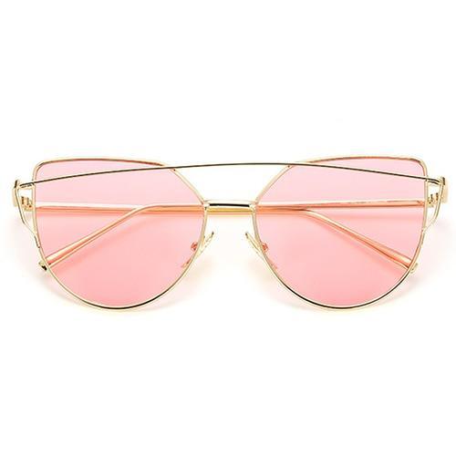 NEW  Stevvex Designer Cat eye Sunglasses For Women and Ladies in Vintage Metal Reflective Glasse Mirror Retro Oculos De Sol Gafas Style With UV 400 Protection - SJB-DIAMOND ELITES