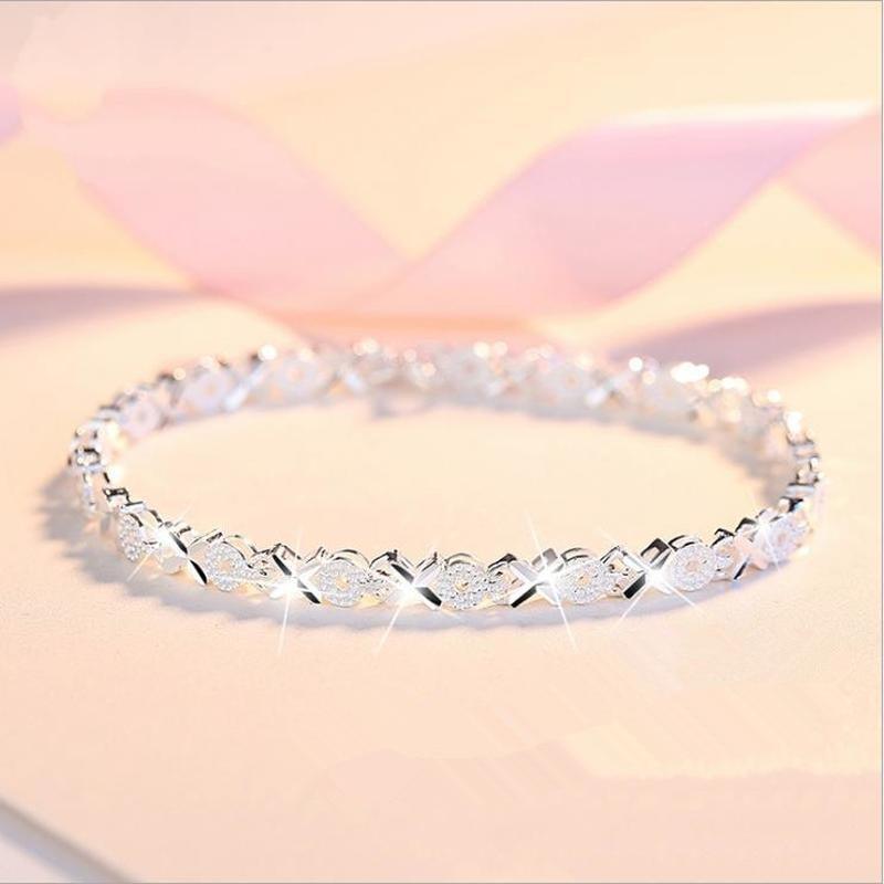 Top Quality Elegant 925 Sterling Silver Luxury Bracelets For Women Wedding Accessories Lady Fashion Zircon Geometric Bracelet Girl Gift - SJB-DIAMOND ELITES