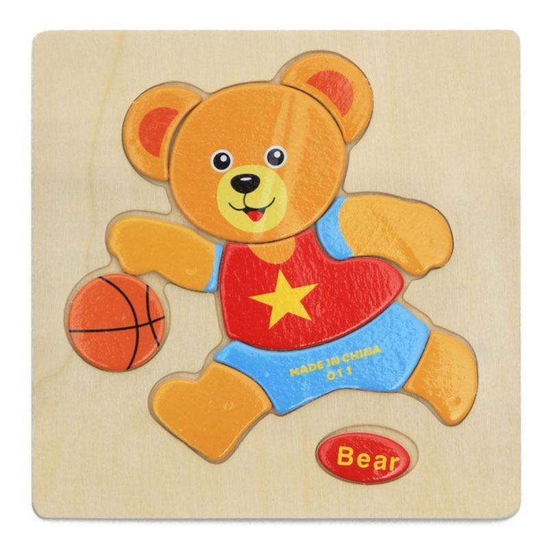 Wooden 3D Stevvex Modern Interesting Baby Learning Puzzles for Children Cartoon Animal Fruit Puzzles Intelligence Kids Children Educational Toy - SJB-DIAMOND ELITES