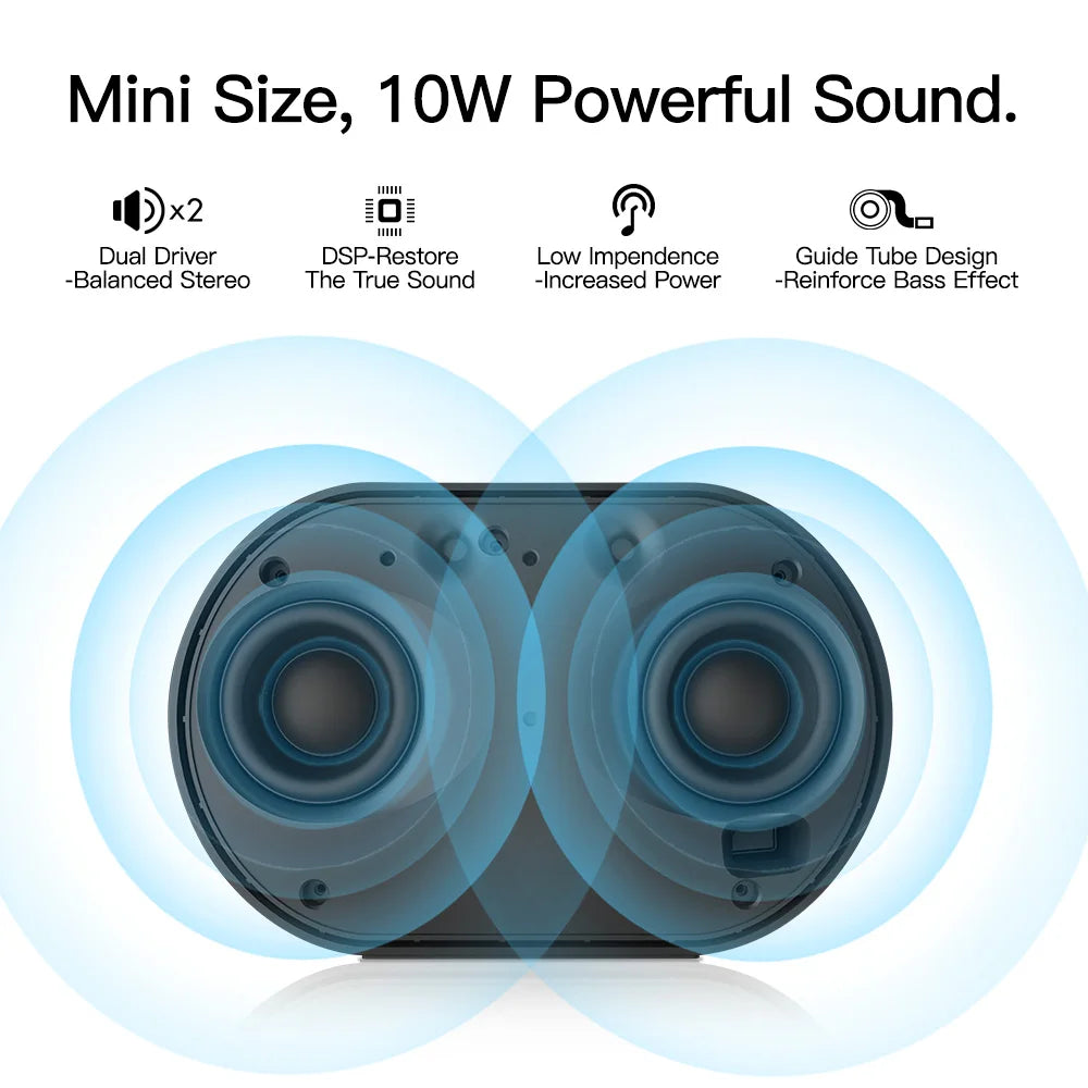 Portable Speaker Smart Bluetooth Wireless 10W Mini Speaker Compact Powerful 2200mAh Support Alexa Spotify Tunein Streaming Music Lootquake LLC