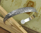 Big Elegant Luxury Amazing Classic Fashion Flower Metal Tibetan Indian Silver Vintage Retro Fashion Cuff Bracelet Bangle For Woman With Details of Animals - SJB-DIAMOND ELITES