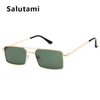 Luxury Famous Retro Modern Square Unisex Men and  Women‘s Sunglasses  With Alloy Metal Small Frame With Clear Double Bridge Men's Sunglasses - SJB-DIAMOND ELITES