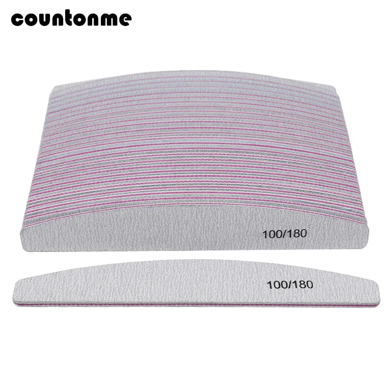 50Pcs Nail Art Files 100/180 Nails Accessoires Gel Nail Polish Polishing Pedicure Manicure Buffers Nail Care Tools lime a ongle Lootquake LLC