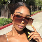 Oversized Luxury Graduent Elegnat Woman and Lady Sunglasses In Retro Vintage Modern Style Sunglasses  Rimless Eyewear oculos de sol SUnglasses With UV400Protection - SJB-DIAMOND ELITES
