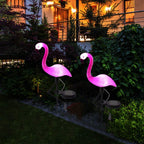 Flamingo LED Solar Modern Lamp For Garden And Yard With Base Station 3 Piece Set Decorative Lighting For Pathway Driveway Landscape - SJB-DIAMOND ELITES