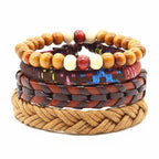 Handmade Modern Fashion New Luxury Wood Bead Charm Amazing Premium Leather Elegant Bracelet For Women - SJB-DIAMOND ELITES