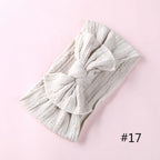 Modern Braid Nylon Bow Knot Solid Wide Nylon Headbands Turban Baby Girls Head Wrap For Girls
