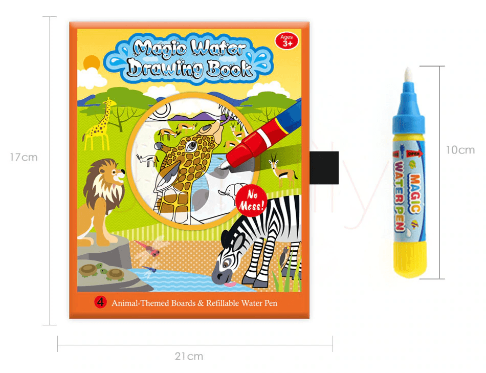 Modern Coloring Magic Water Drawing Book With Pen For Kids and Baby Educational Toy Animals Painting Writing Doodle Cloth Book Kids Drawing Board - SJB-DIAMOND ELITES