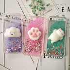3D  Cat Case For Iphone 5s Se 7 7 Plus Case Liquid Quicksand Glitter Silicone Case For Iphone 8 8 Plus X 6 6s Cover  Rubber Silicone Phone Case Stevvex