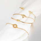 Fashion Bohemia Leaf Round Knot Cuff Bangle Gold Chain Charm Bracelet  for Women Simple Geometric Bracelets Luxury Jewelry - SJB-DIAMOND ELITES