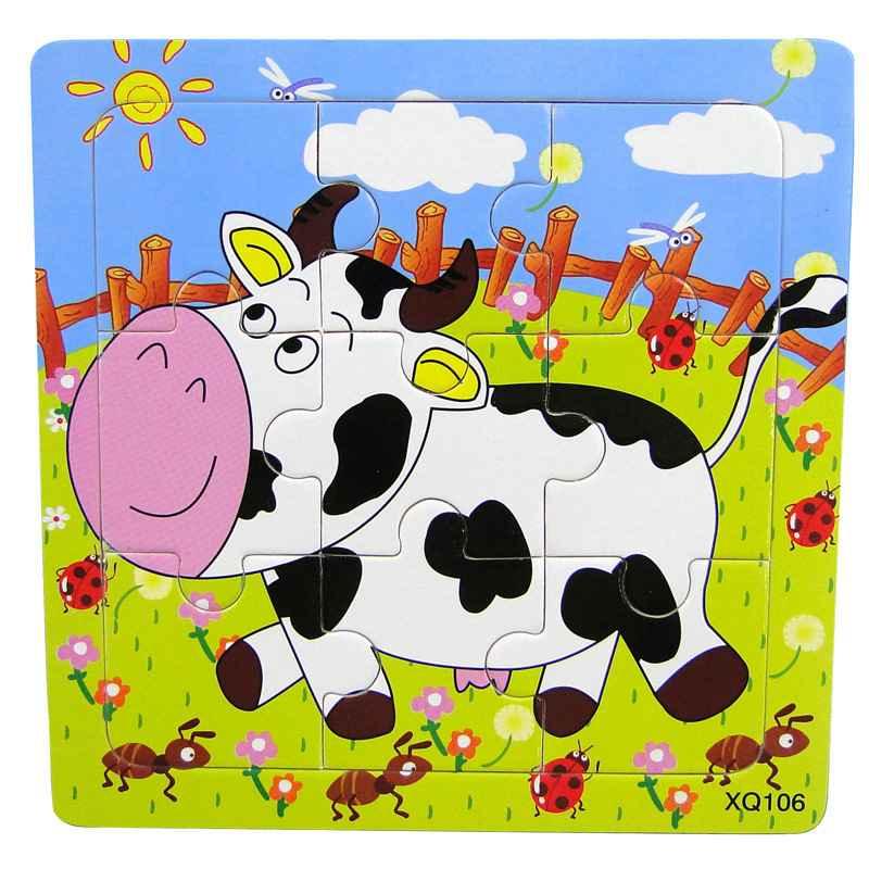 1 Pcs Animal Wooden Puzzles For Children In Wooden 3D Mosaic Puzzles Kids Educational Toys Design  For Baby Birthday Gifts - SJB-DIAMOND ELITES