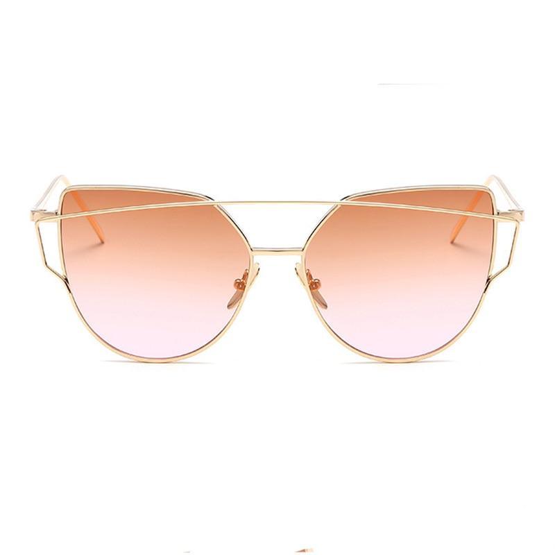 Luxury Vintage Modern Cat Eye Metal High Quality Frame  With Miror Sunglasses For  Women and Lady sunglasses With UV400 Protection - SJB-DIAMOND ELITES