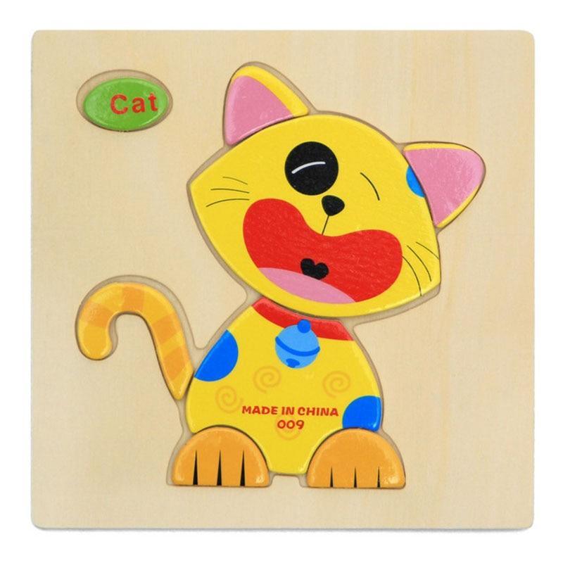 Wooden 3D Stevvex Modern Interesting Baby Learning Puzzles for Children Cartoon Animal Fruit Puzzles Intelligence Kids Children Educational Toy - SJB-DIAMOND ELITES