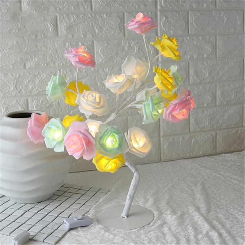 STEVVEX Rose Shaped Table Lamp Flower Rose Tree Decorative Light for Living Room Bedroom Kids Room/Decor Light - SJB-DIAMOND ELITES