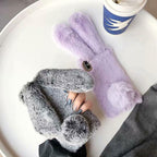 Cute Stuffed Plush Fluffy Case For iPhone 13 12 11 Pro XS Max X XR 12Mini Rabbit Ears Furry fluffy Fur Plush Warm Cover for iPhone 6 6S 7 8 Plus Phone Case Stevvex
