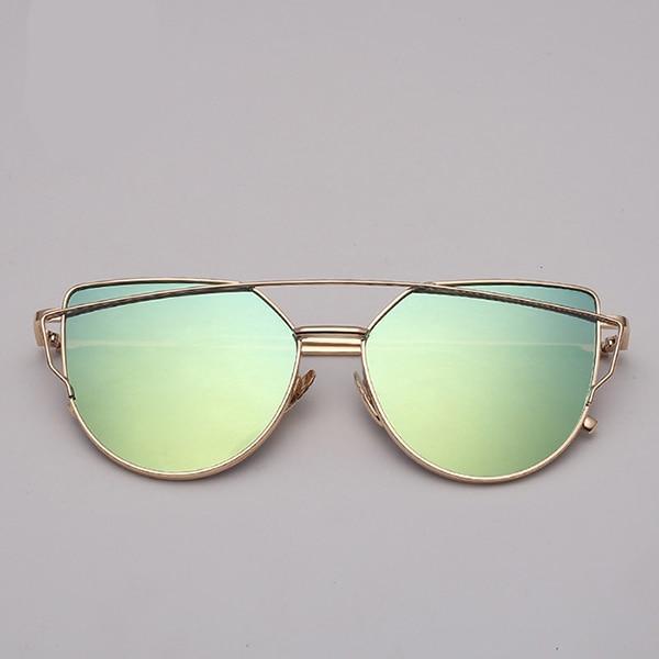 NEW  Stevvex Designer Cat eye Sunglasses For Women and Ladies in Vintage Metal Reflective Glasse Mirror Retro Oculos De Sol Gafas Style With UV 400 Protection - SJB-DIAMOND ELITES
