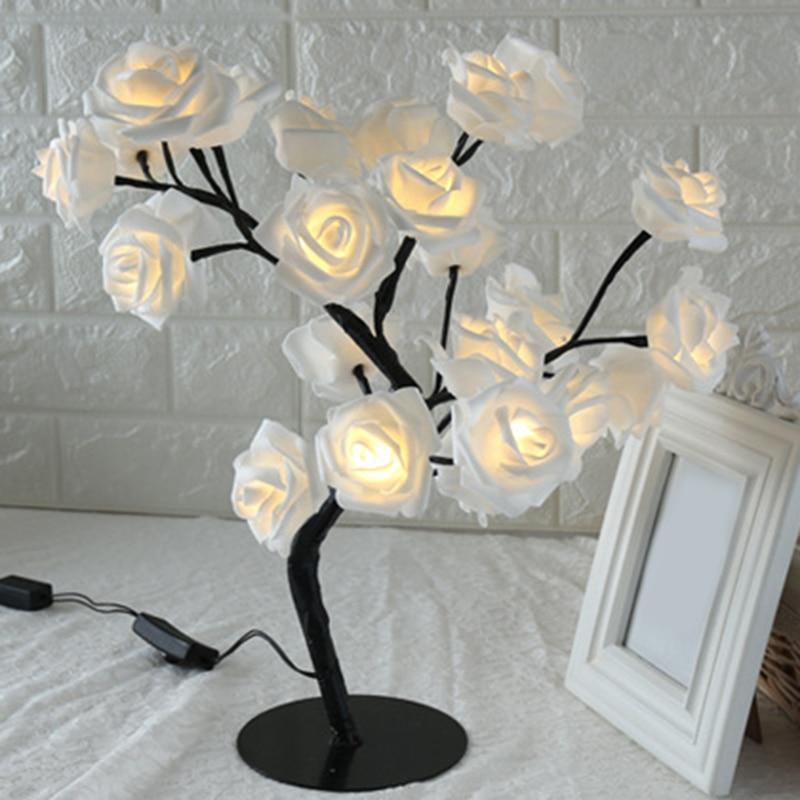 STEVVEX Rose Shaped Table Lamp Flower Rose Tree Decorative Light for Living Room Bedroom Kids Room/Decor Light - SJB-DIAMOND ELITES
