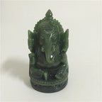 Ganesha Buddha Statue Elephant God Sculpture Ganesh Figurine Man-made Jade Stone Garden Home Decoration Accessories Statues Lootquake LLC