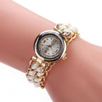 Women Handmade Bracelet Watches Rope Beads Knitting Adjustable Wristwatches Gift For Women and Lady and Girls
