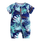 Summer Newborn Fashion Boy and Girls Printed Flower Short-sleeved Romper /  jumpsuit For Kids