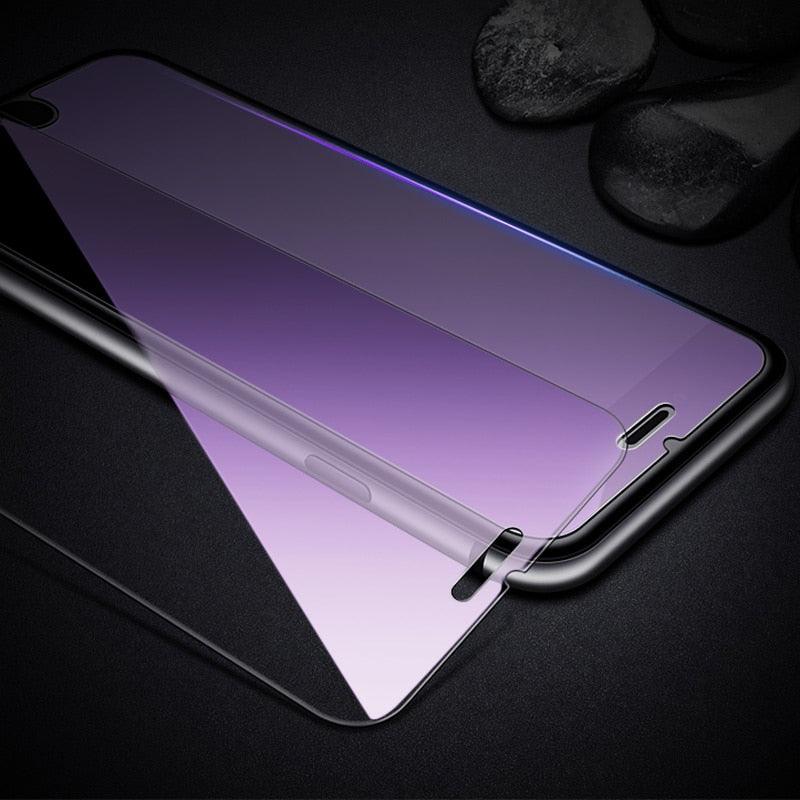 2Pcs Anti Blue Ray 9H Tempered Glass for iPhone X XS MAX XR 11 12 13 mini 14 Pro Max 6 6S 7 8 Plus SE 2020 Screen Protector Film Anti Blue Light Tempered Glass Screen Protector for iPhone Stevvex