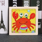 10pcs Of Wood Puzzle Baby Young Children Early Lessons Learned Intelligence Cartoon Animal Puzzle Wooden Toys Education Puzzles - SJB-DIAMOND ELITES