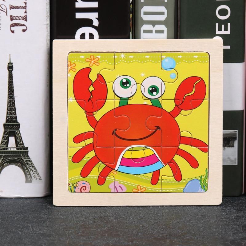 10pcs Of Wood Puzzle Baby Young Children Early Lessons Learned Intelligence Cartoon Animal Puzzle Wooden Toys Education Puzzles - SJB-DIAMOND ELITES