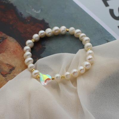 New Handmade Imitation Pearls Gold Metal Link Chain Bracelets for Women Girl Summer Party Luxury Jewelry Gift - SJB-DIAMOND ELITES
