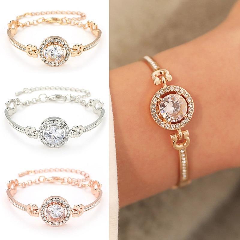 Luxury Diamond Shiny Fashion Luxury Jewelry  Zircon Multi-Layer Bangle Bracelet High Quality Rhinestone Charm Bracelet for Women and Girls - SJB-DIAMOND ELITES