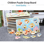 New Hand Grab Board Wooden Puzzle Toys for Children Cartoon Animal Fruit  Kids Baby Early Educational Learning Toy - SJB-DIAMOND ELITES