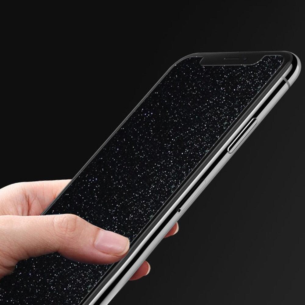9H Diamond Glitter Tempered Glass For iPhone 13 12 11 14 Pro MAX X XR XSMAX XS 6 7 8 Plus 12/13 Glass Protective Film Glitter Shiny Scratch Resistant Tempered Glass Screen Protector Stevvex