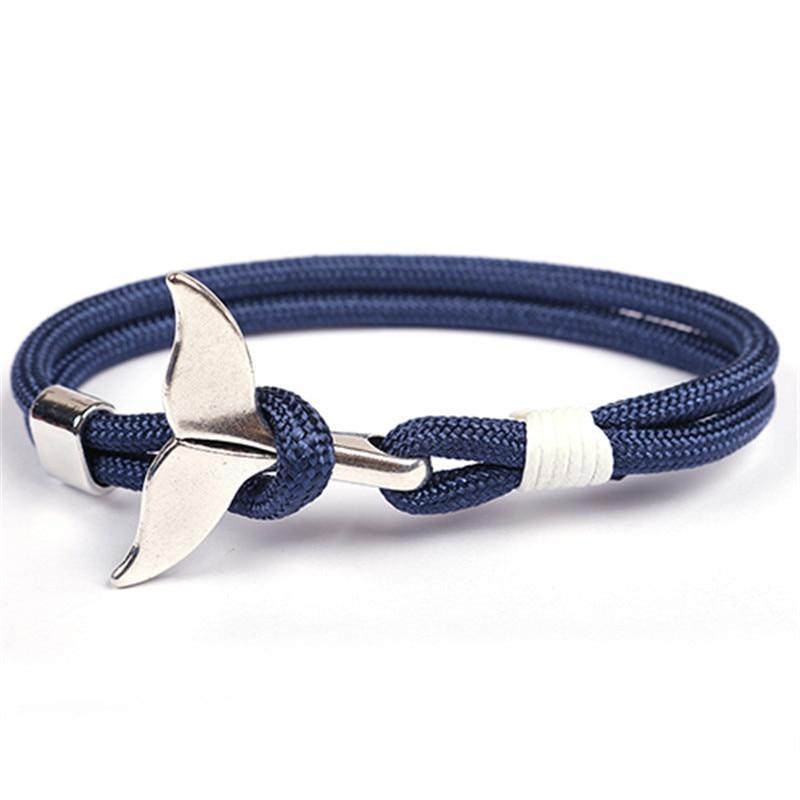 Fashion Whale Tail  Bracelets For Men And Women Charm  Survival Rope Chain  Bracelet Male Wrap Metal Hooks - SJB-DIAMOND ELITES